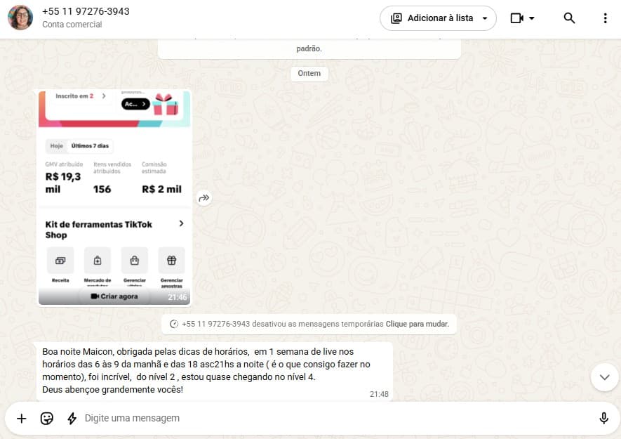 Adriana fez R$2K em 7 dias e já está quase no nível 4