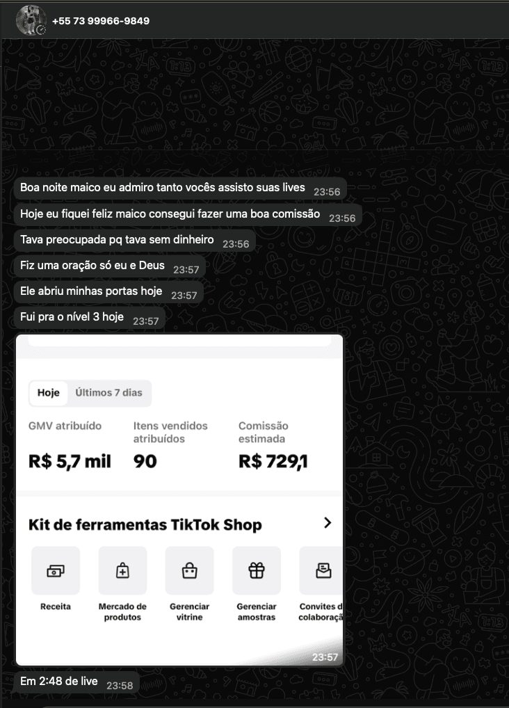 Anny fez R$729 e subiu para o nível 3
